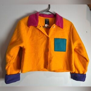 Retro American Girl Gear Colorblock Fleece Jacket Size Medium
